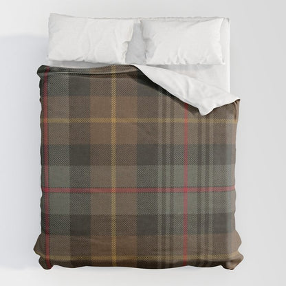 Vintage Brown Gray Tartan Plaid Pattern Duvet Cover Gallery Image 2