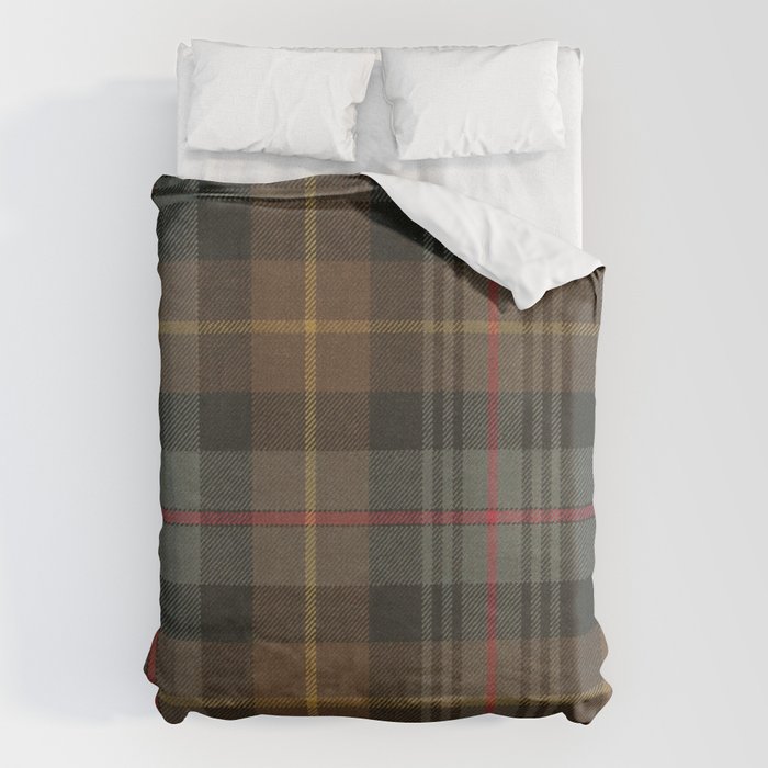 Vintage Brown Gray Tartan Plaid Pattern Duvet Cover Gallery Image 6