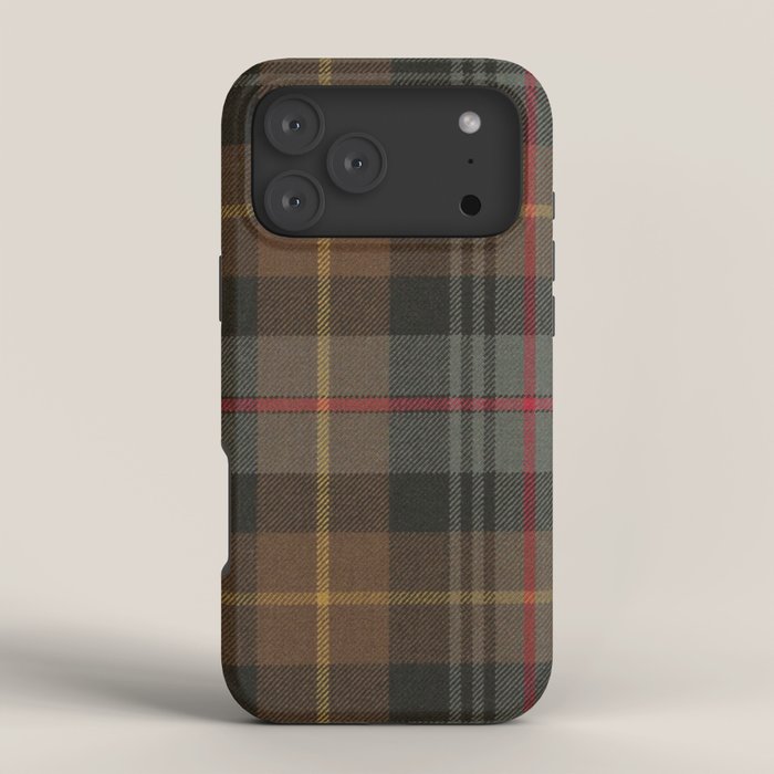 Vintage Brown Gray Tartan Plaid Pattern iPhone Case Gallery Image 4