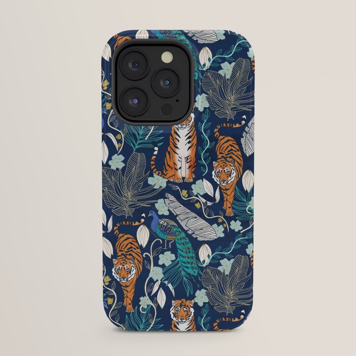 Tiger Toile on Navy iPhone Case Gallery Image 31