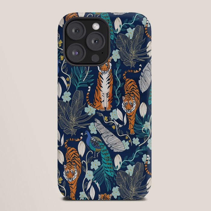 Tiger Toile on Navy iPhone Case Gallery Image 20