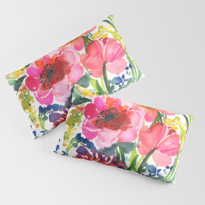 my floral garden in watercolor Pillow Sham Gallery Image 4