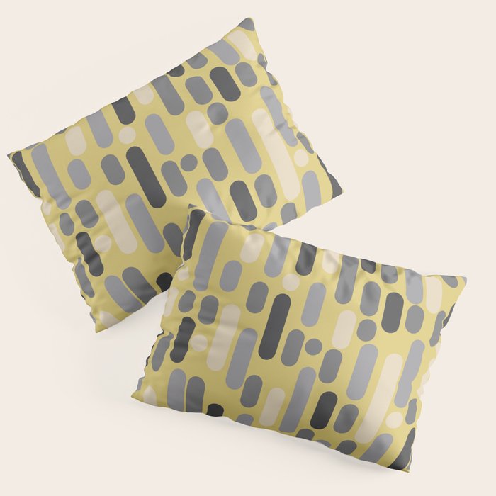 Morningside Heights Midcentury Modern Pattern in Retro Gray, Cream, and Yellow Pillow Sham Gallery Image 3