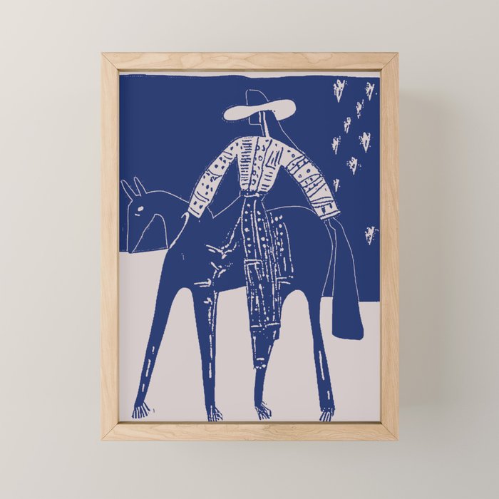 Star Gazer - Cobalt Blue Mini Art Print Gallery Image 1