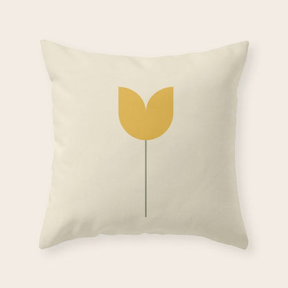 Vintage Tulip Minimalism - Yellow Throw Pillow Gallery Image 6