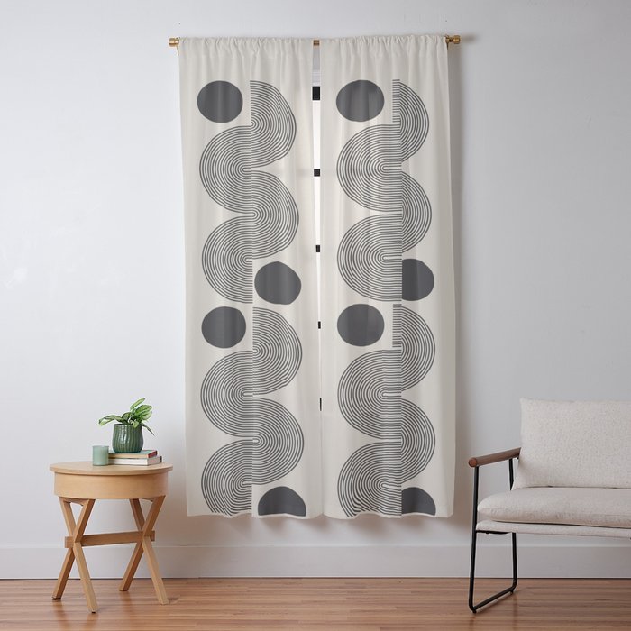 Abstraction_LINE_BLACK_DOT_VISUAL_ART_Minimlism_001A Window Curtain Gallery Image 13