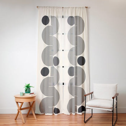 Abstraction_LINE_BLACK_DOT_VISUAL_ART_Minimlism_001A Window Curtain Gallery Image 12