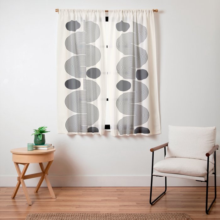 Abstraction_LINE_BLACK_DOT_VISUAL_ART_Minimlism_001A Window Curtain Gallery Image 11