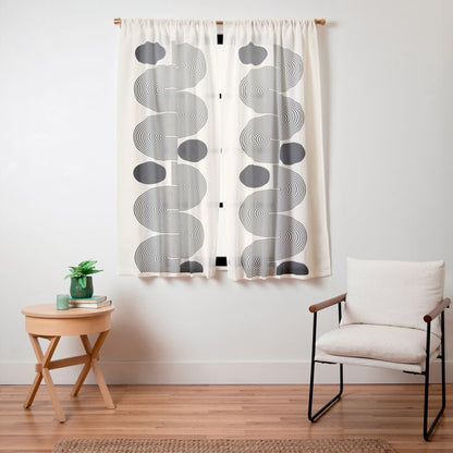 Abstraction_LINE_BLACK_DOT_VISUAL_ART_Minimlism_001A Window Curtain Gallery Image 11