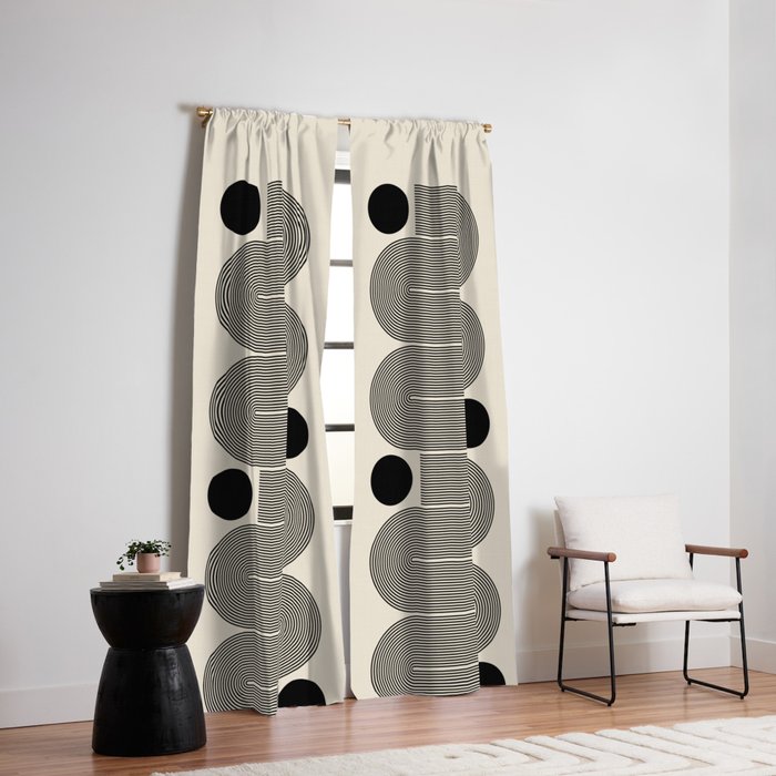 Abstraction_LINE_BLACK_DOT_VISUAL_ART_Minimlism_001A Window Curtain Gallery Image 6