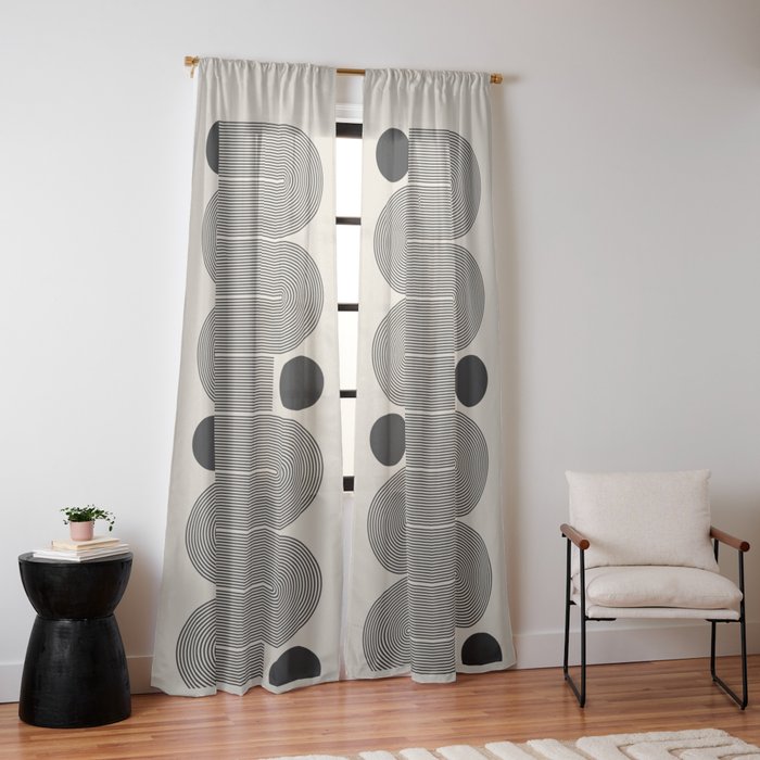 Abstraction_LINE_BLACK_DOT_VISUAL_ART_Minimlism_001A Window Curtain Gallery Image 10