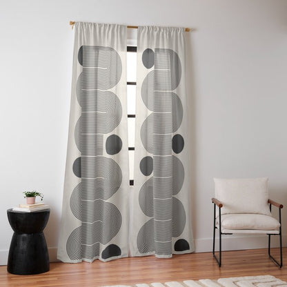 Abstraction_LINE_BLACK_DOT_VISUAL_ART_Minimlism_001A Window Curtain Gallery Image 10