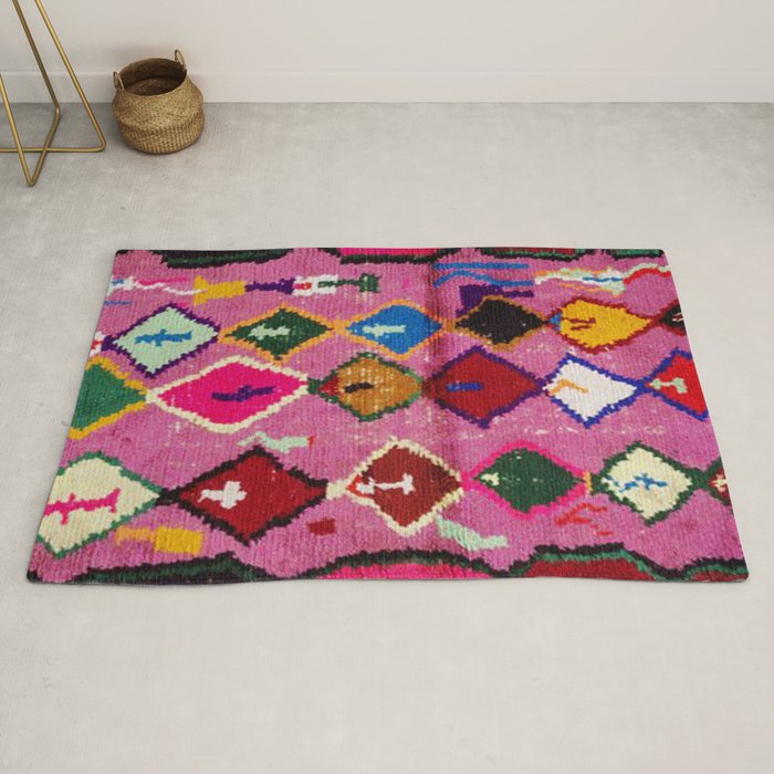 Very Colorful Retro Moroccan Rug Print Rug Gallery Image 2