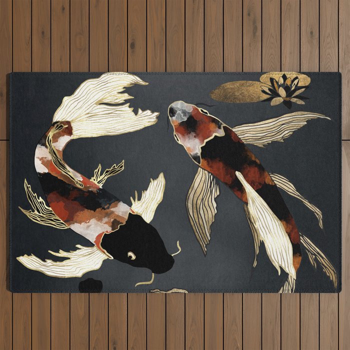 Metallic Koi IV Outdoor Rug Gallery Image 2