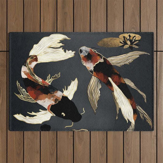 Metallic Koi IV Outdoor Rug Gallery Image 1