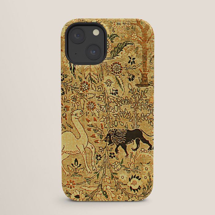 Antique Persian Tabriz Animal Rug Print iPhone Case Gallery Image 25