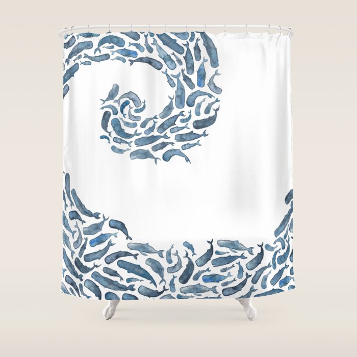 Whale Wave. Shower Curtain Gallery Image 1