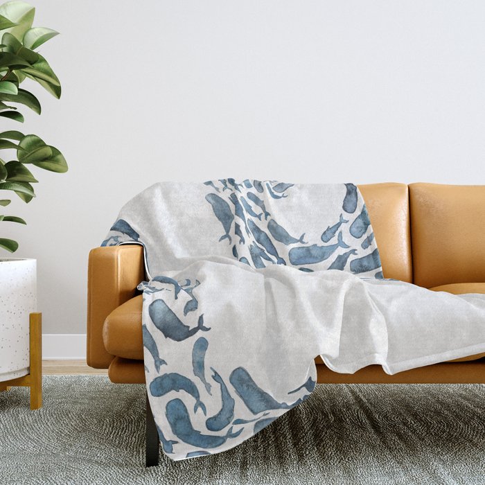 Whale Wave. Throw Blanket Gallery Image 2