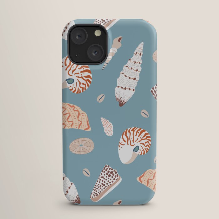 Vintage sea shell flat illustration pattern iPhone Case Gallery Image 17