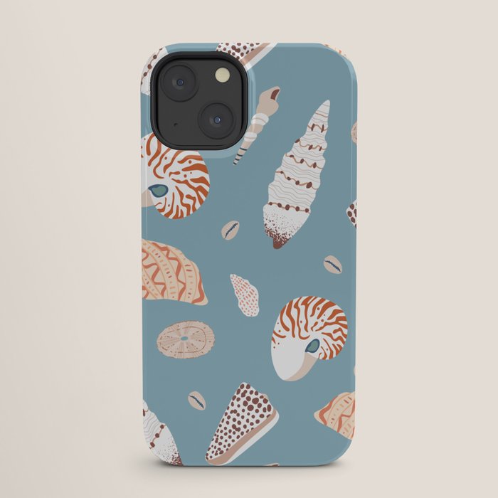 Vintage sea shell flat illustration pattern iPhone Case Gallery Image 25