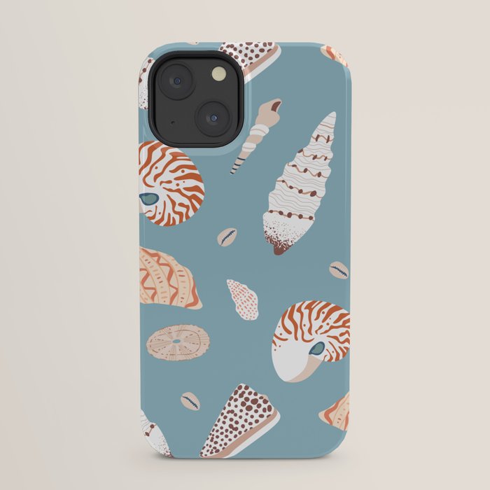 Vintage sea shell flat illustration pattern iPhone Case Gallery Image 21