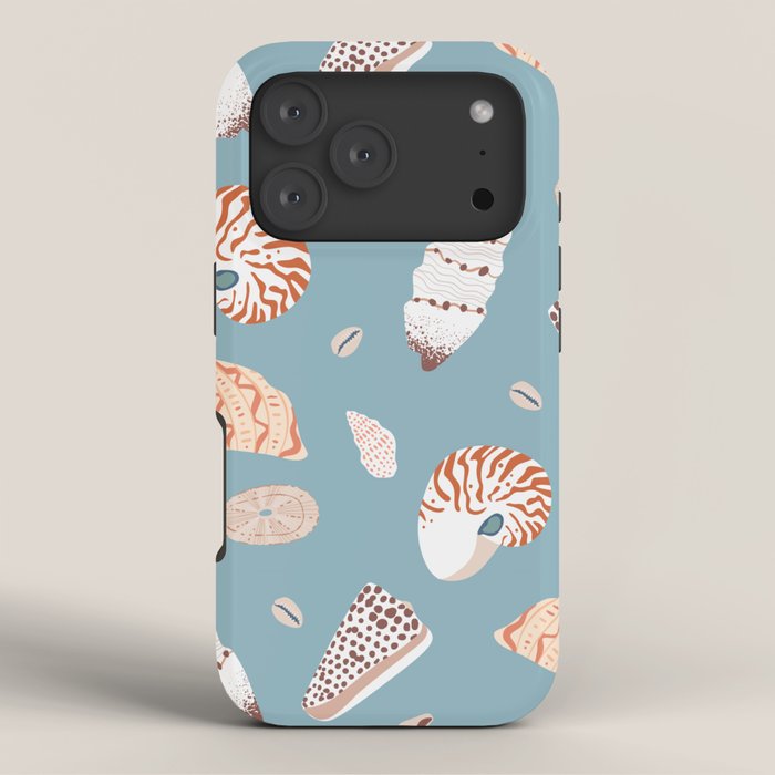 Vintage sea shell flat illustration pattern iPhone Case Gallery Image 3