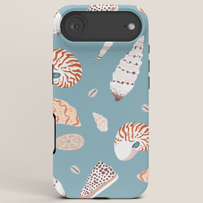 Vintage sea shell flat illustration pattern iPhone Case Gallery Image 6
