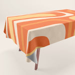 Palm Springs Mid Century Modern Abstract Pattern in Bright Orange Tangerine Tones Tablecloth Gallery Image 1