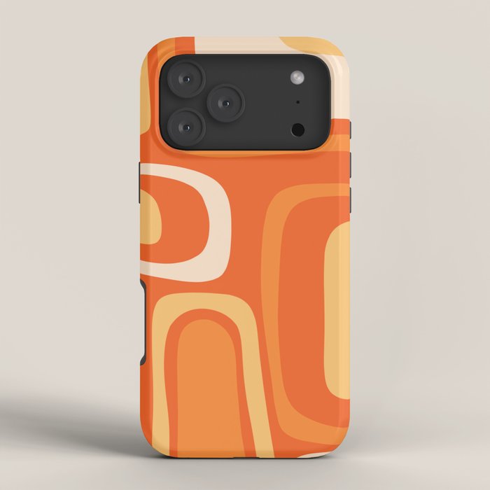 Palm Springs Mid Century Modern Abstract Pattern in Bright Orange Tangerine Tones iPhone Case Gallery Image 4
