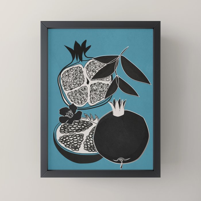 Line Art Pomegranates 4 Mini Art Print Gallery Image 3