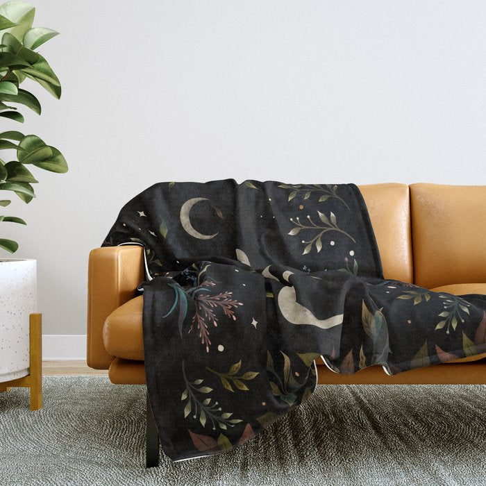 Crescent Moon Garden Throw Blanket Gallery Image 2