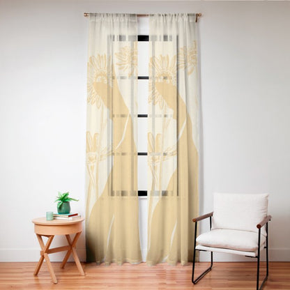 Minimalist Yellow Cat Window Curtain Gallery Image 20
