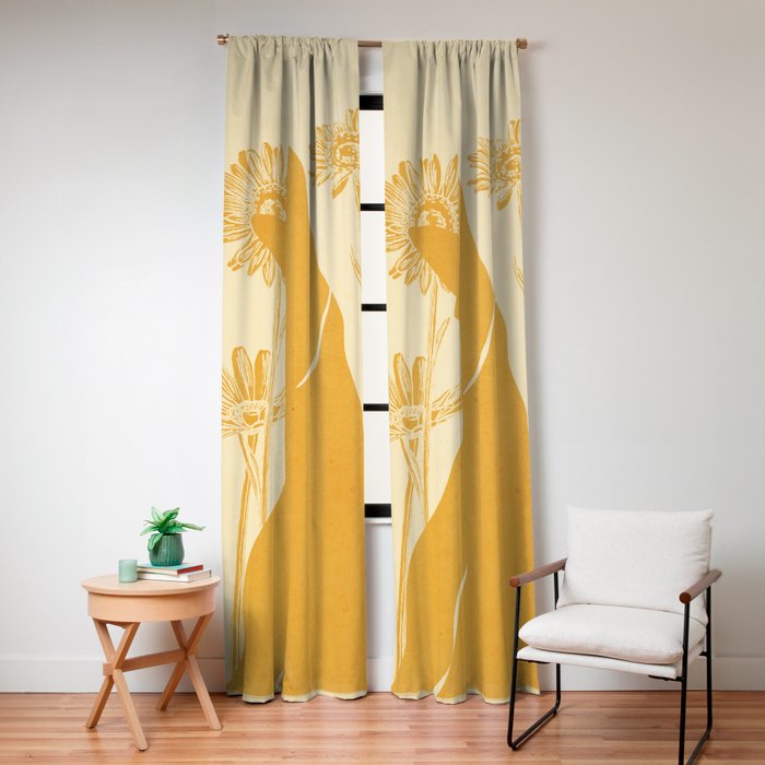 Minimalist Yellow Cat Window Curtain Gallery Image 8