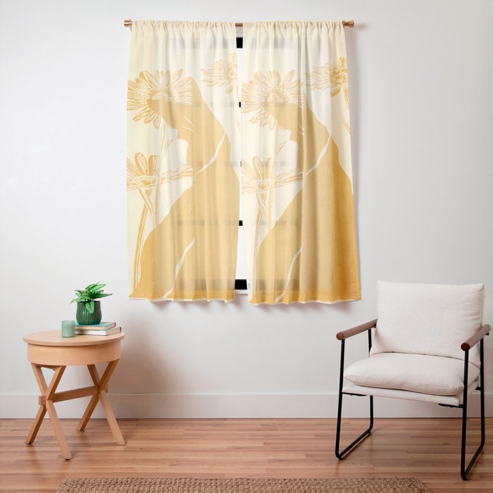 Minimalist Yellow Cat Window Curtain Gallery Image 11