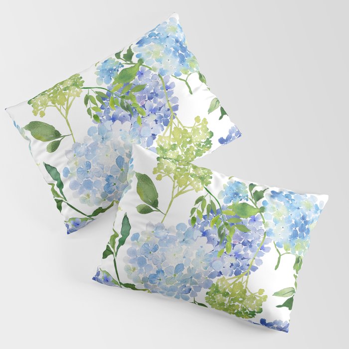 Blue Hydrangea Flowers Pillow Sham Gallery Image 3