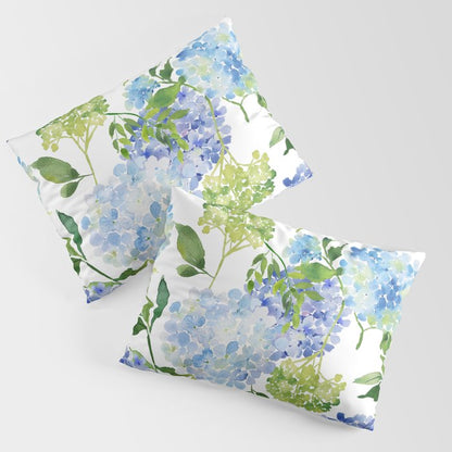 Blue Hydrangea Flowers Pillow Sham Gallery Image 3