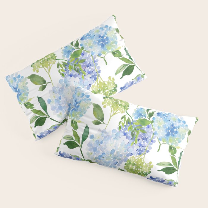 Blue Hydrangea Flowers Pillow Sham Gallery Image 4