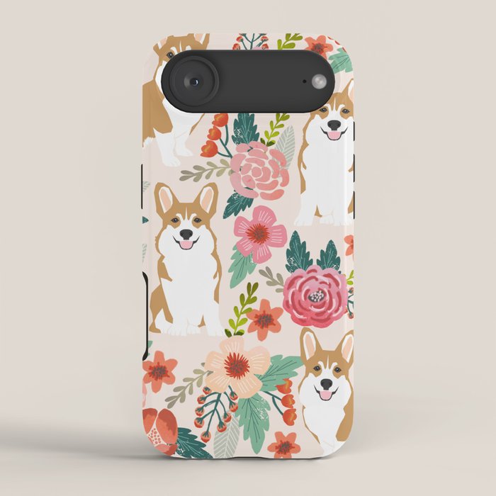 Corgi floral spring bloom flowers nature garden dog dog breeds corgis cute corgi puppies love iPhone Case Gallery Image 2