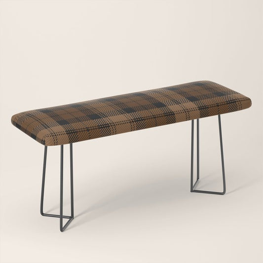 Black Brown Tartan Plaid Scottish Pattern Bench Gallery Image 1