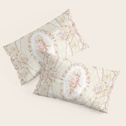 Antique French 19th Century Aubusson Rose Floral Pillow Sham Gallery Image 4