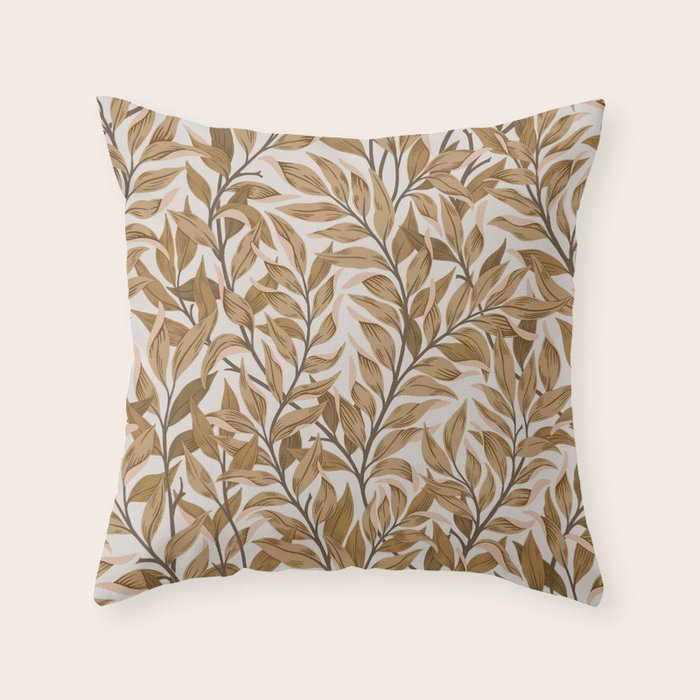 Autumn Botnica Foliage in Neutral Throw Pillow Gallery Image 4
