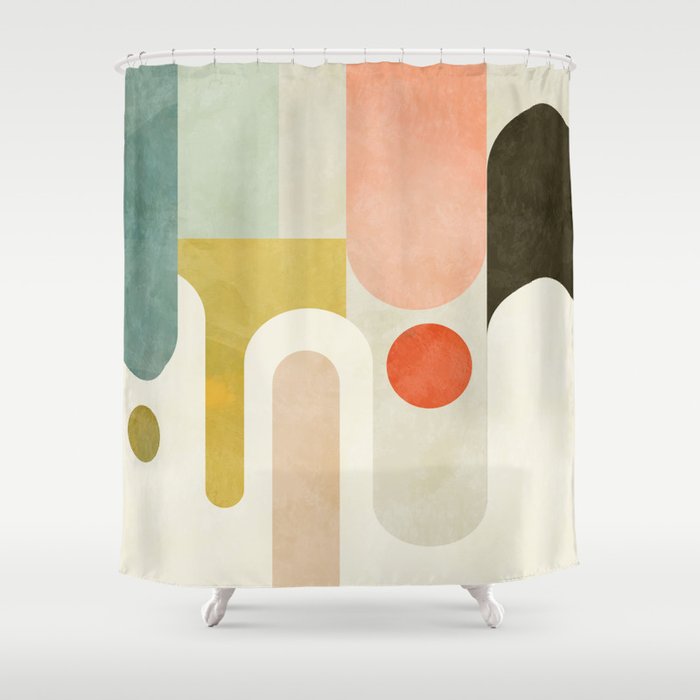 geometry abstract pastel Shower Curtain Gallery Image 1