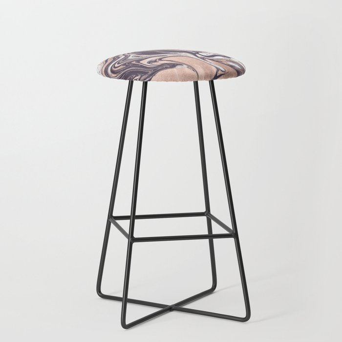 Liquid Rose Gold Violet and Marble Stool Gallery Image 1