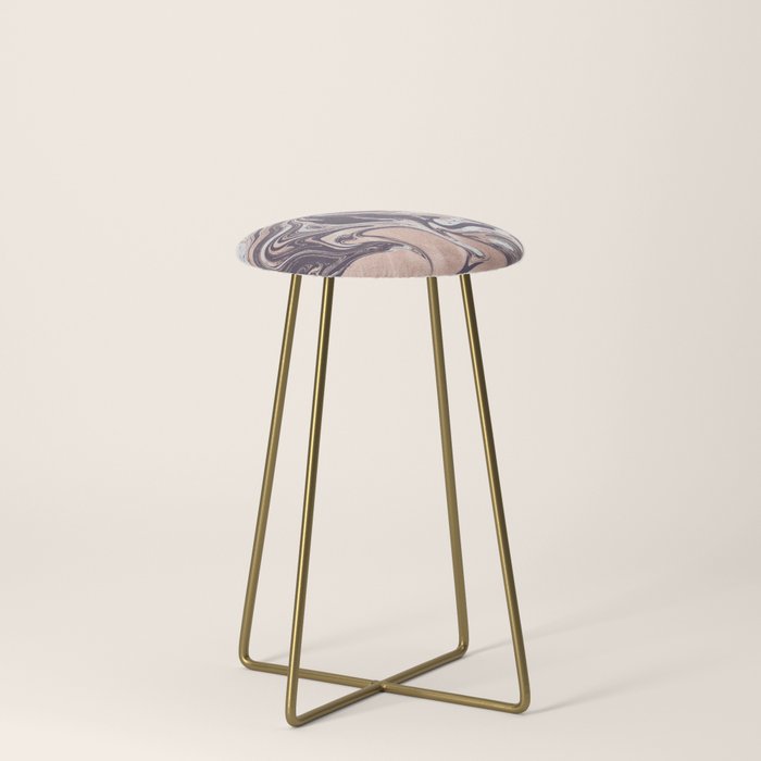 Liquid Rose Gold Violet and Marble Stool Gallery Image 4