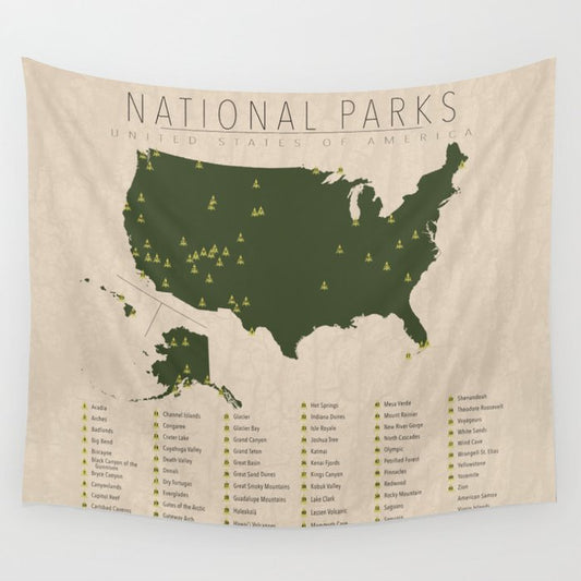 US National Parks Wall Tapestry Gallery Image 2