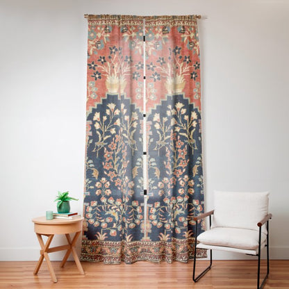 Kashan Poshti Antique Central Persian Rug Print Window Curtain Gallery Image 12