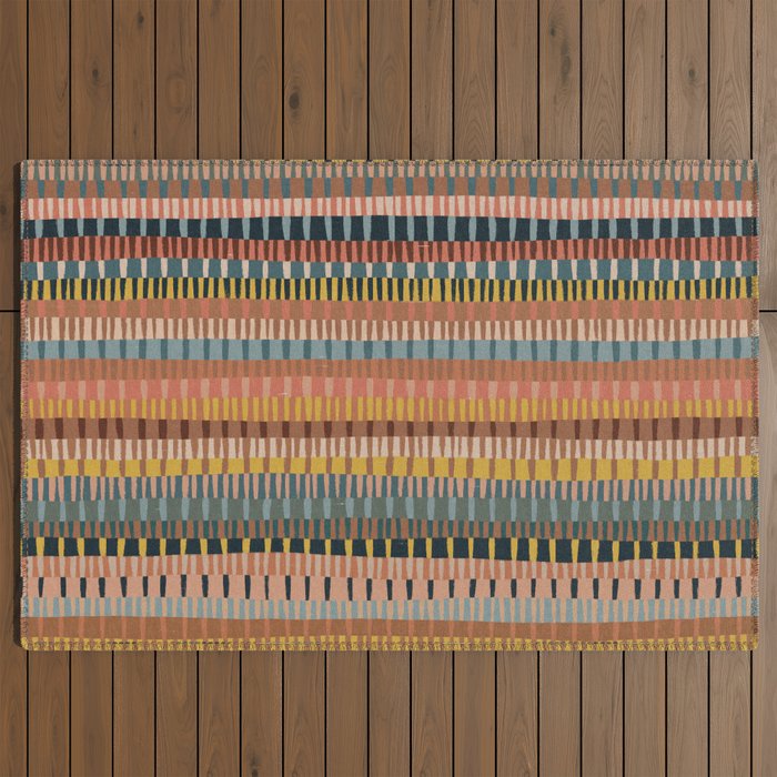 Mix of Stripes #1 Outdoor Rug Gallery Image 2