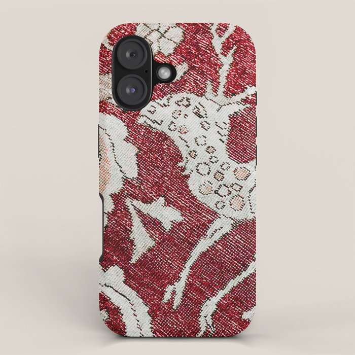 Spotted Fawn From Antique Persian Animal Rug Print iPhone Case Gallery Image 1