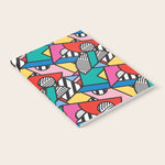 Colorful Memphis Milano Modern Geometric Shapes - 80s 90s retro electroclash pop art Aztec Notebook Gallery Image 1