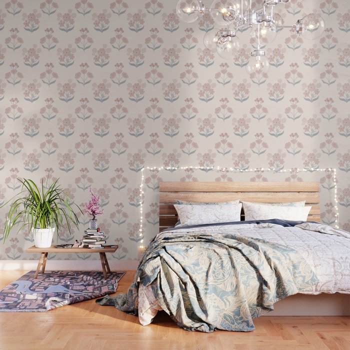 Dusty Rose Classic Floral Wallpaper Gallery Image 2